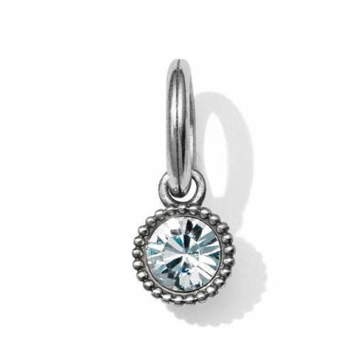 Silver Crystal Glitz Birthstone Amulet, April