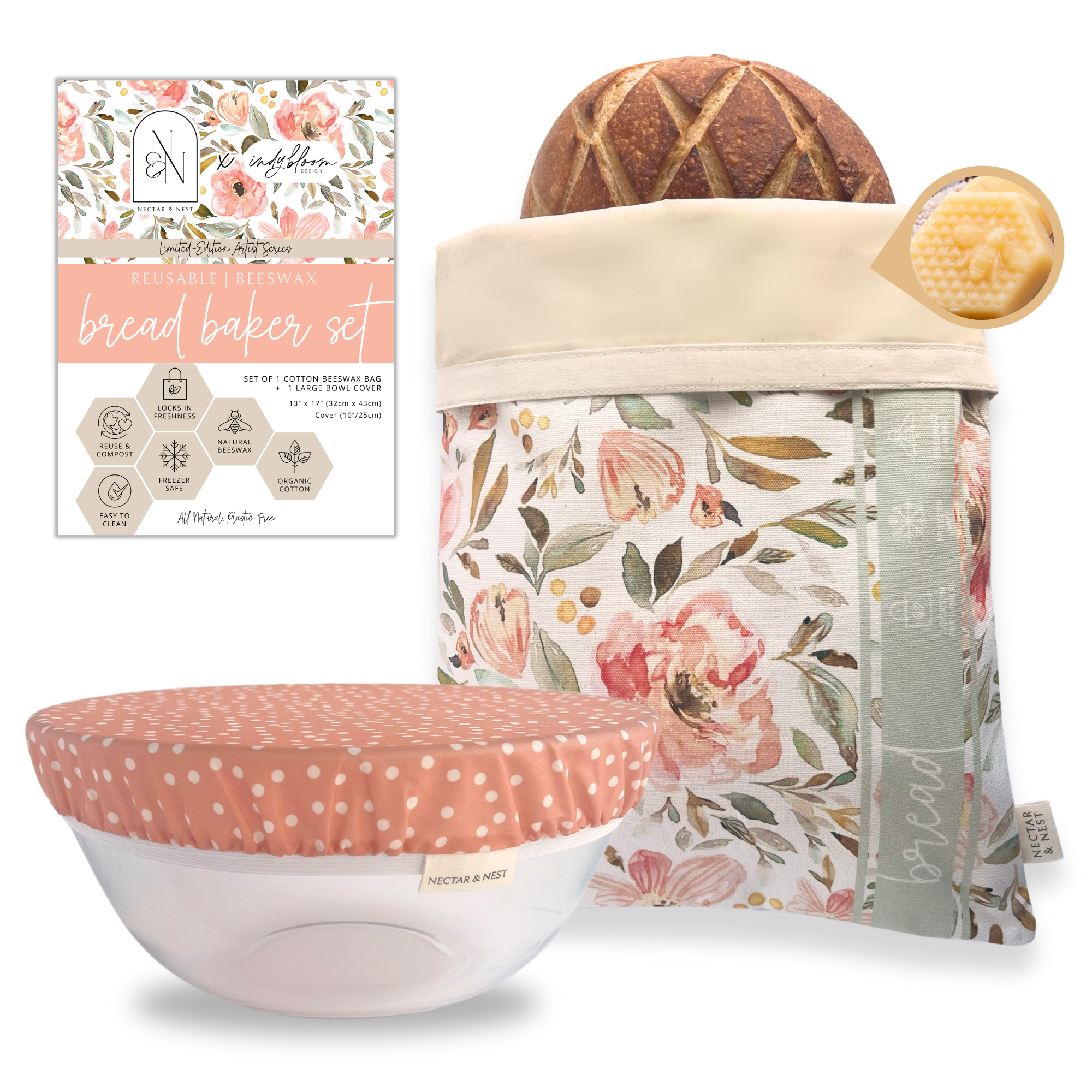 Artist Series Bread Baker Set - Bread Bag & Bowl Cover