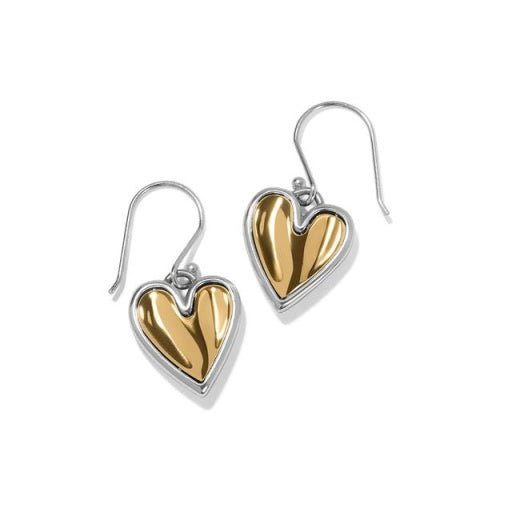 cascade heart reversible french wire earrings