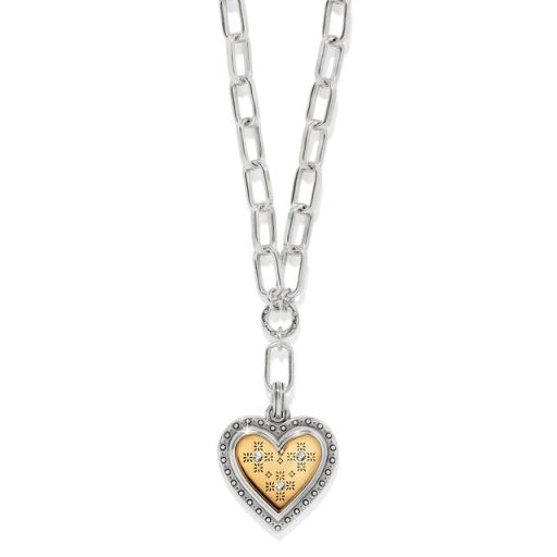 Mosaic Heart Two Tone Necklace JM7612