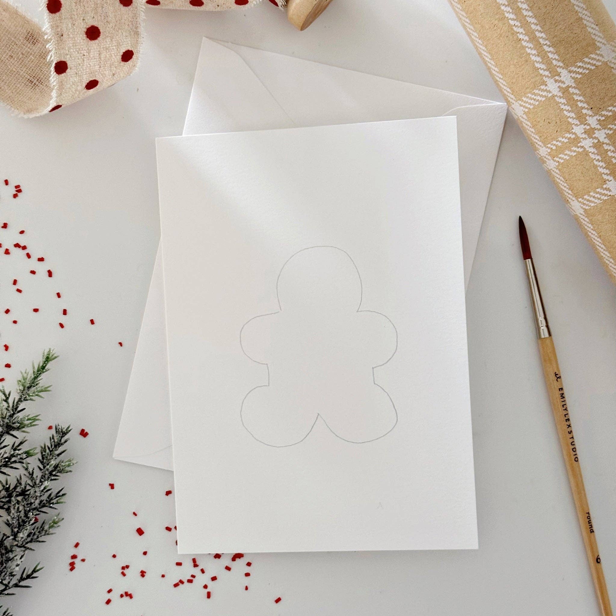 Gingerbread paintable notecards