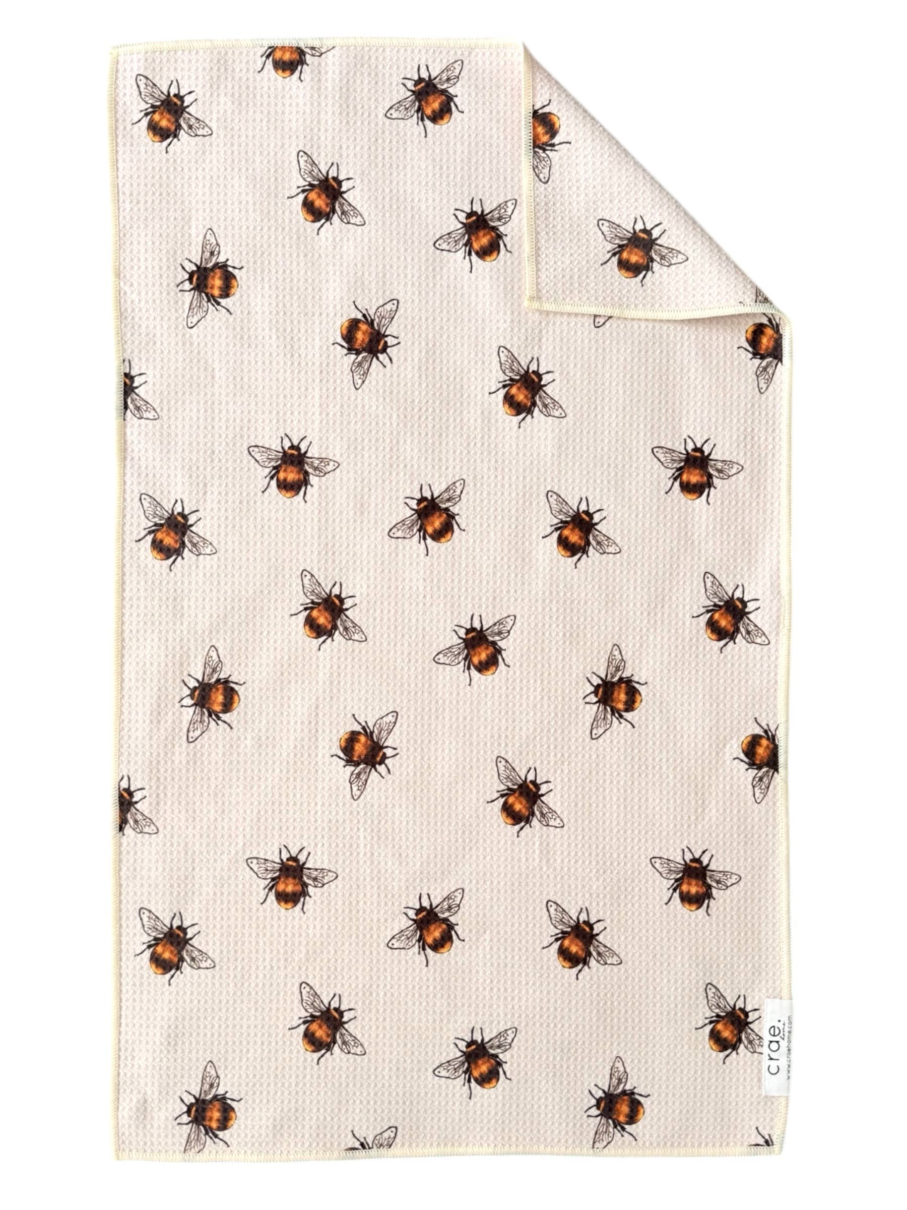Busy Bee: Double-Sided Hand Towel: Cream / 17x27 in / Hand Towel