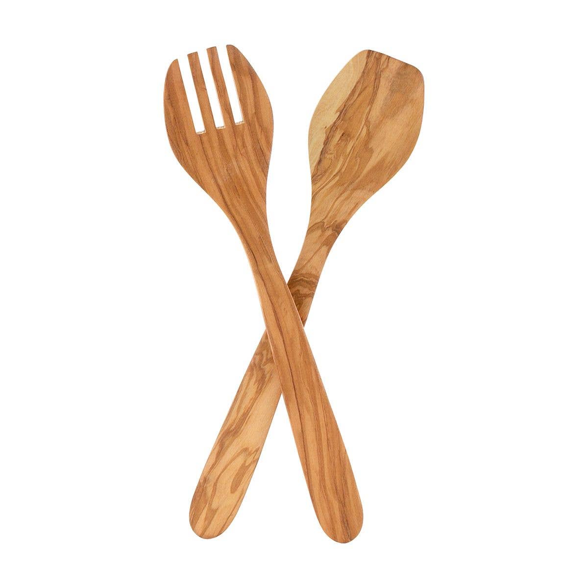 Eddingtons Italian Olive Wood Salad Set, 13in