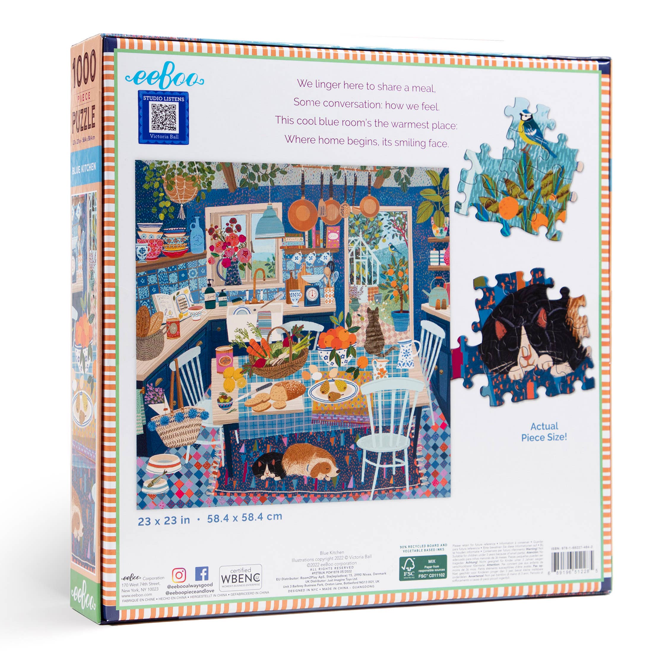 Blue Kitchen 1000 Piece Square Adult Jigsaw Puzzle