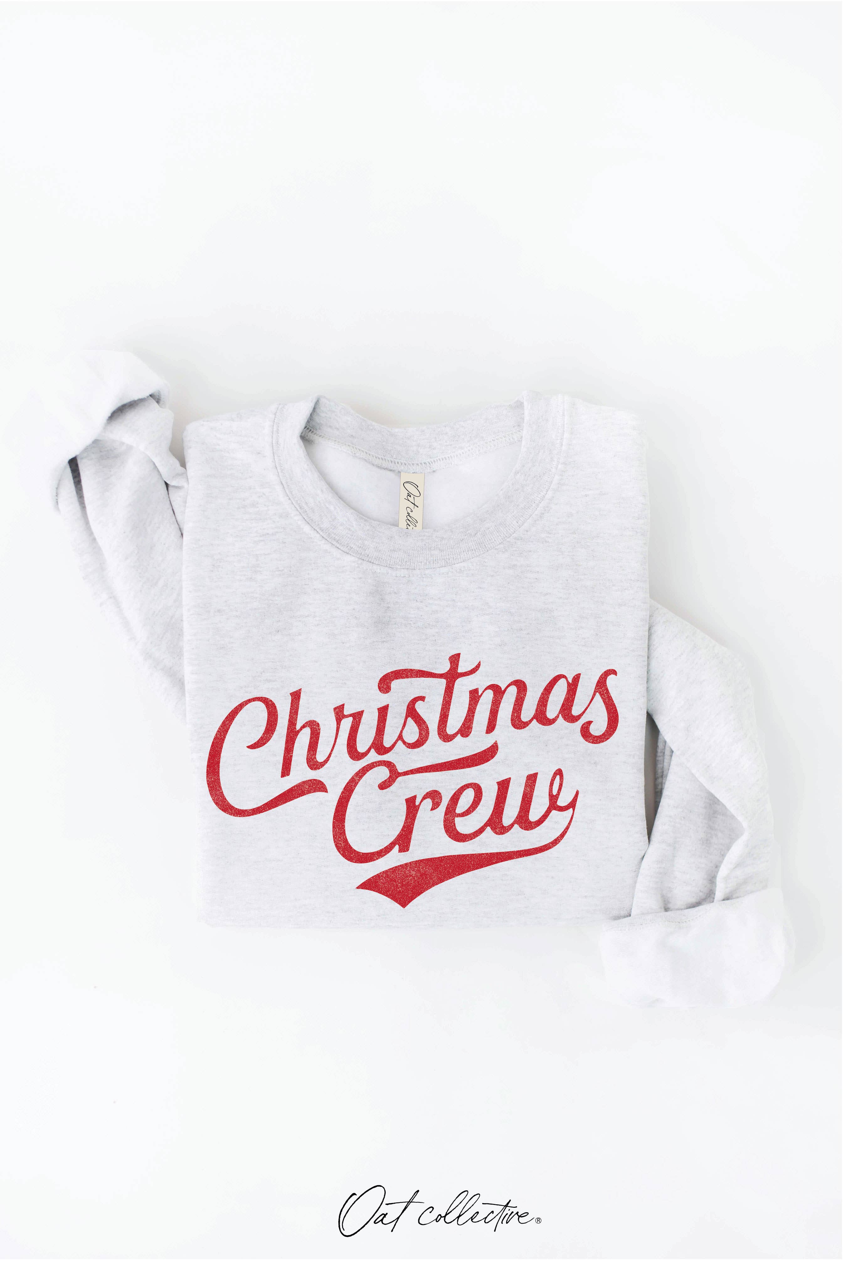 CHRISTMAS CREW Graphic Sweatshirt : HEATHER DUST / S