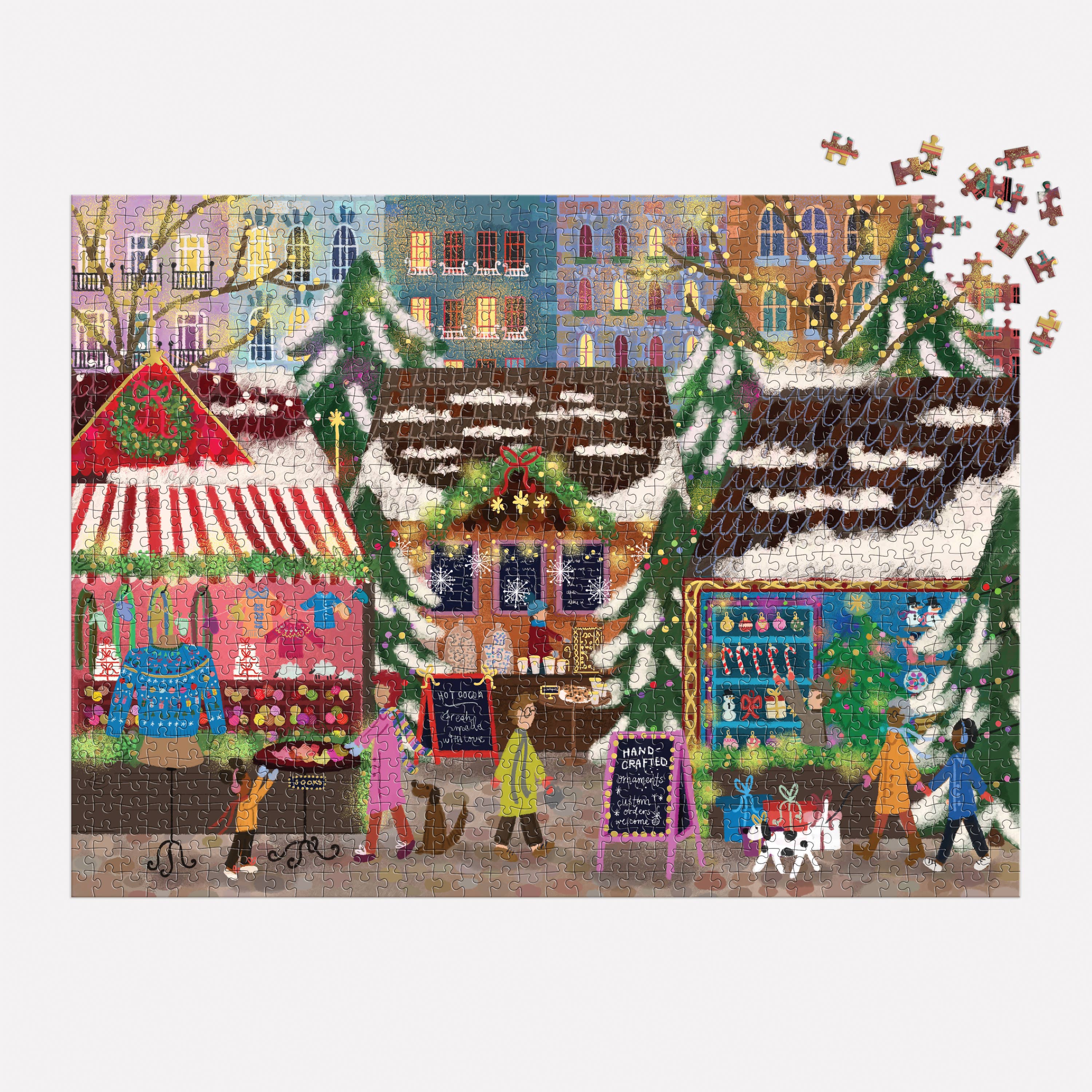Joy Laforme Merry Market 1000 Piece Foil Puzzle in a Square Box