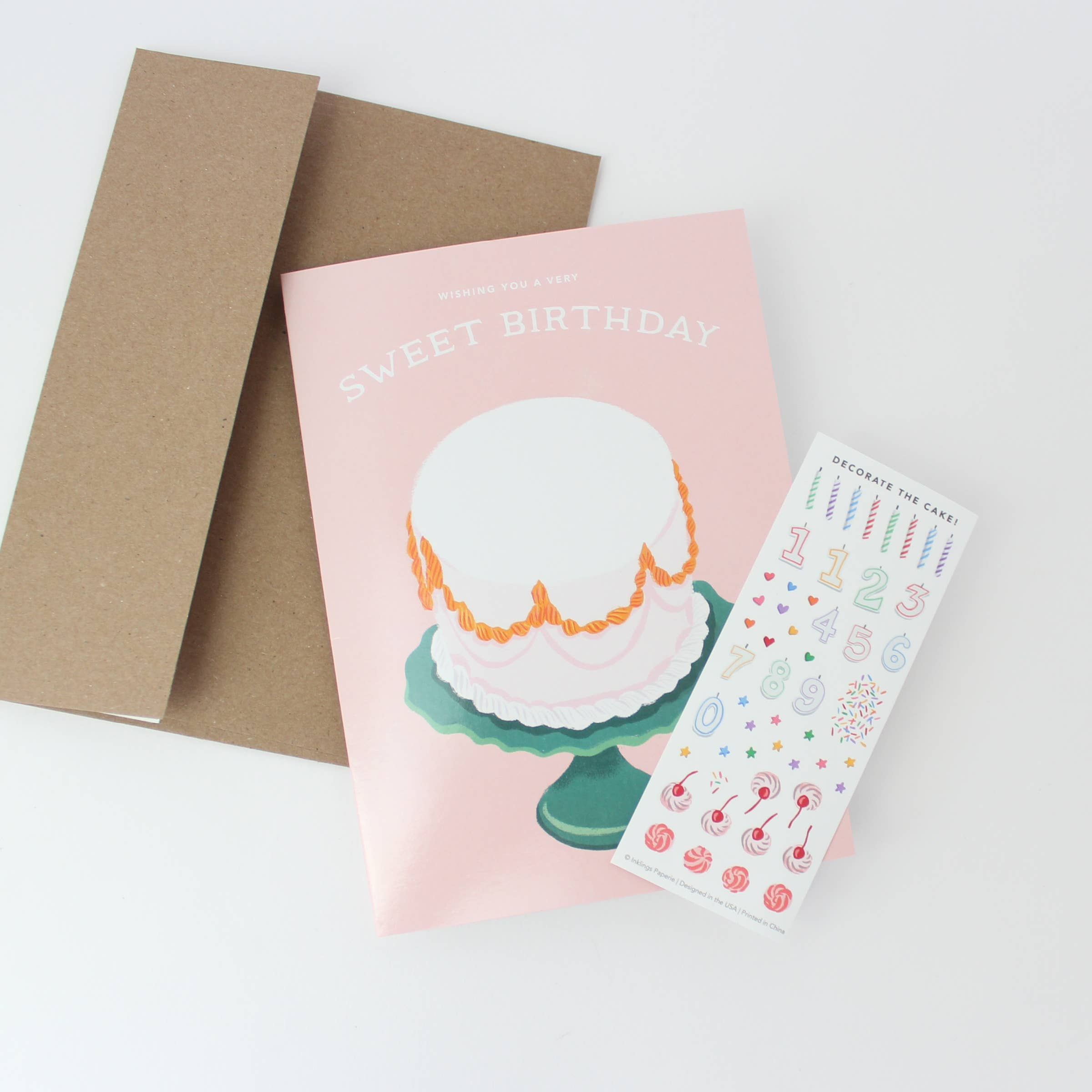 Sticker Scene Card - Decorate a Cake
