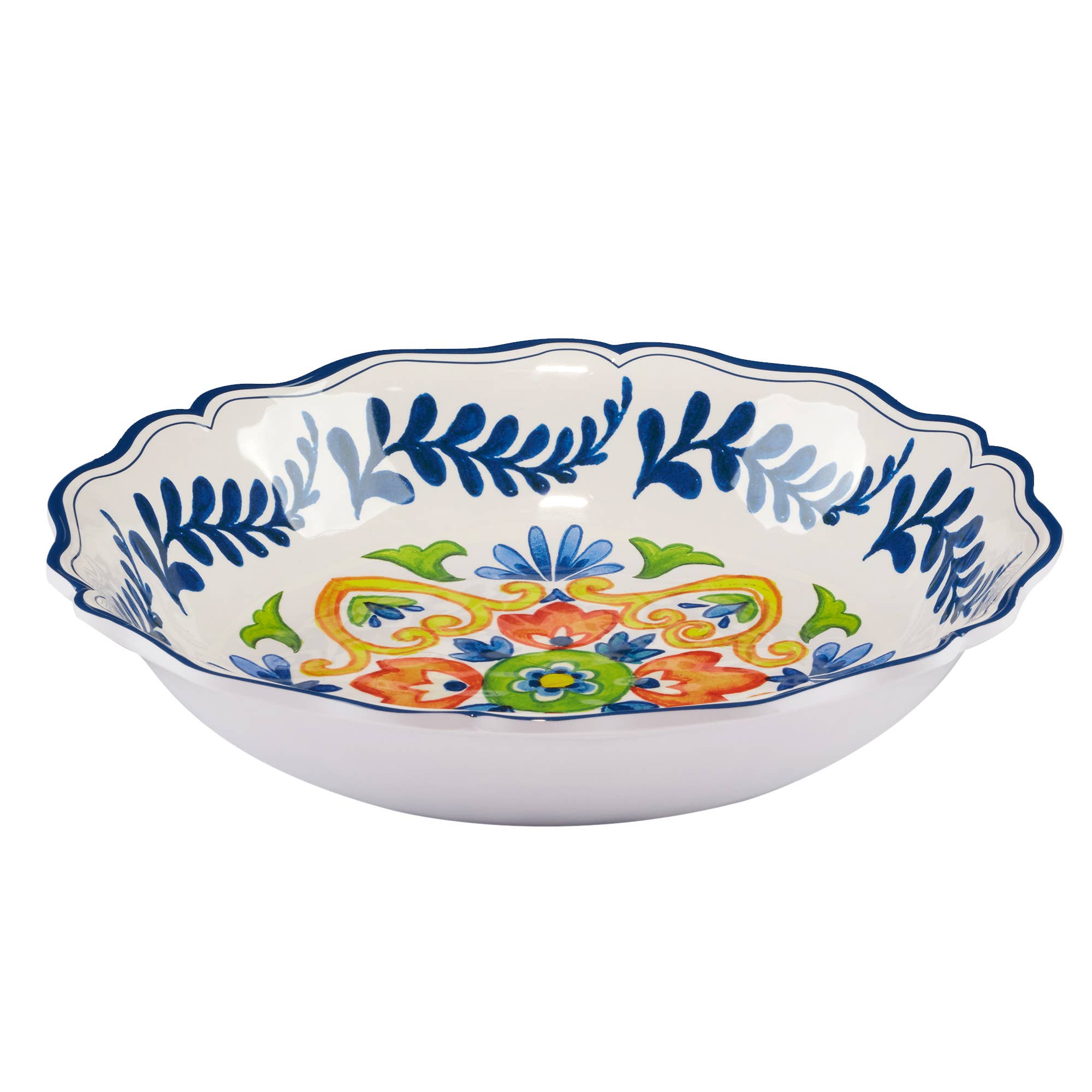 Flores Melamine Large Serving Bowl 13.75in x 2.75in