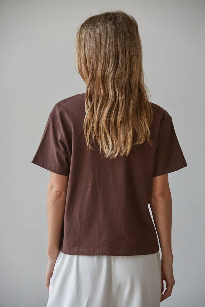 L8788 | Knit Cotton Crew Neck Short Sleeve T-shirt Top: White / S