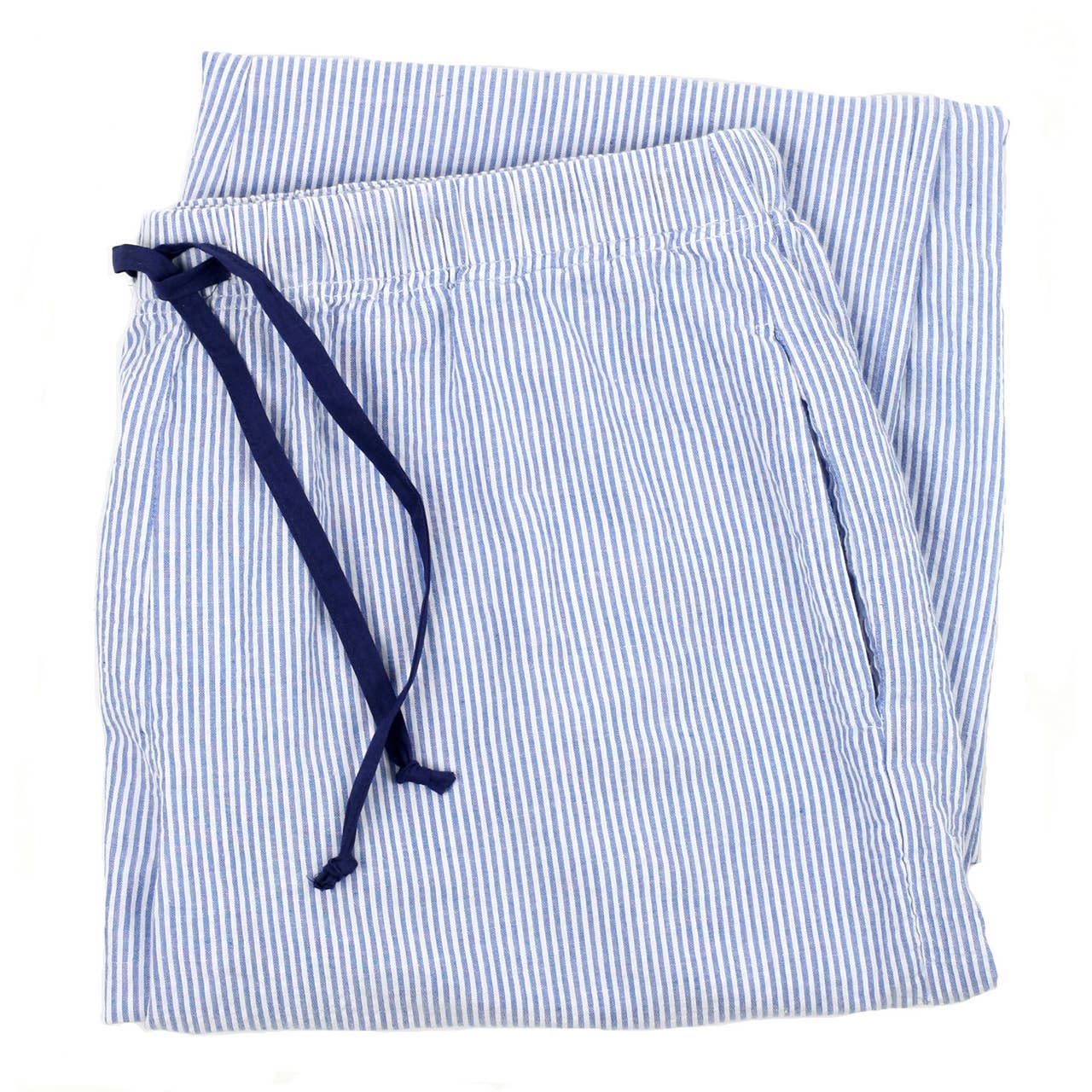 Blue Seersucker Sleep Pants: XS