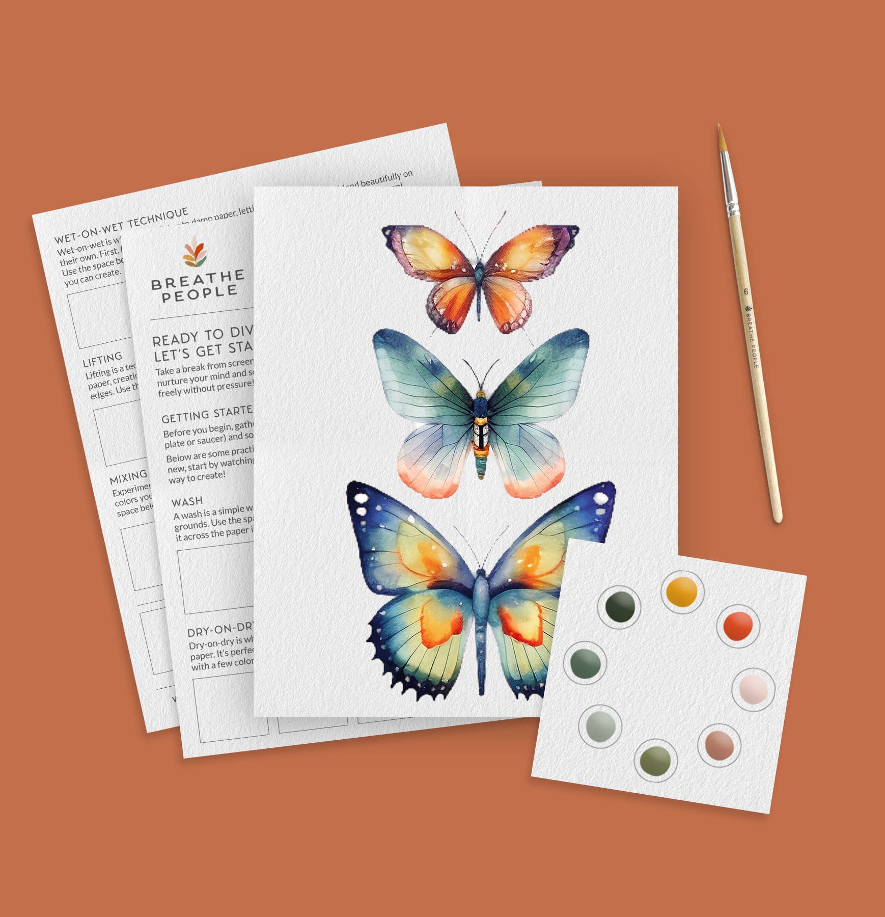 All-In-One Beginner Watercolor Kit - Butterflies