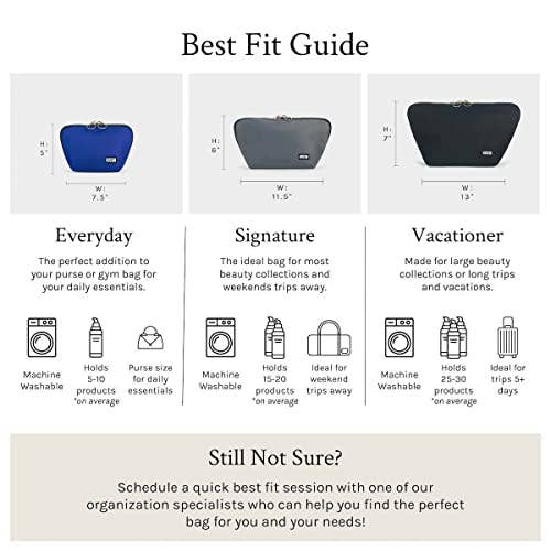 Signature Makeup Bag-Machine Washable Medium Cosmetic Bag: Black/Leopard / Nylon / Signature Makeup Bag