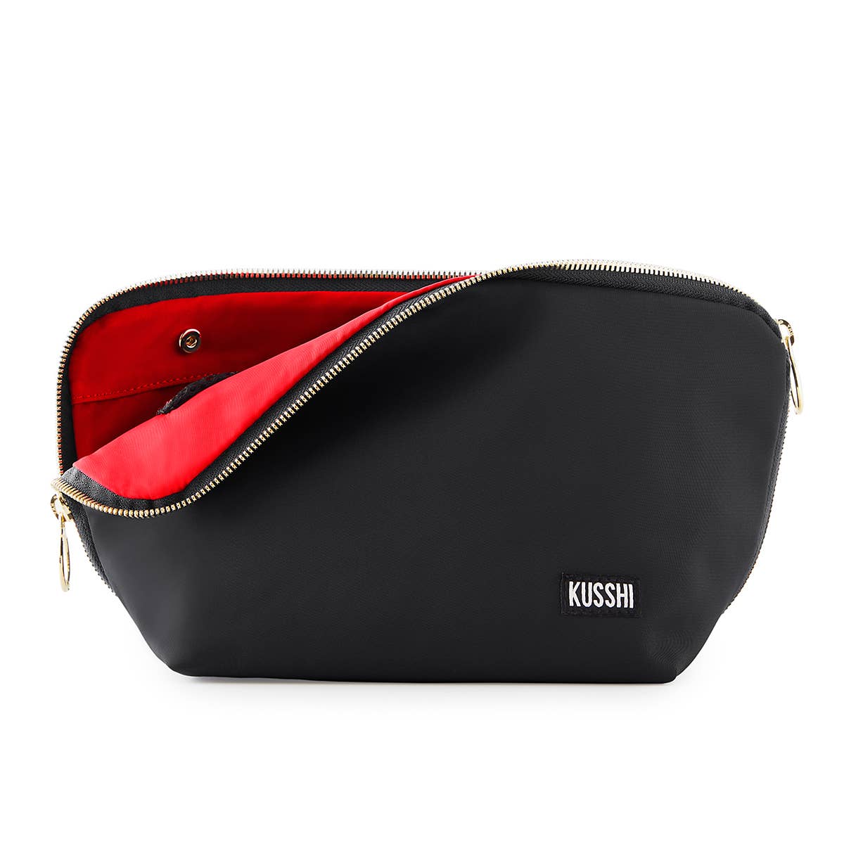 Signature Makeup Bag-Machine Washable Medium Cosmetic Bag: Black/Leopard / Nylon / Signature Makeup Bag