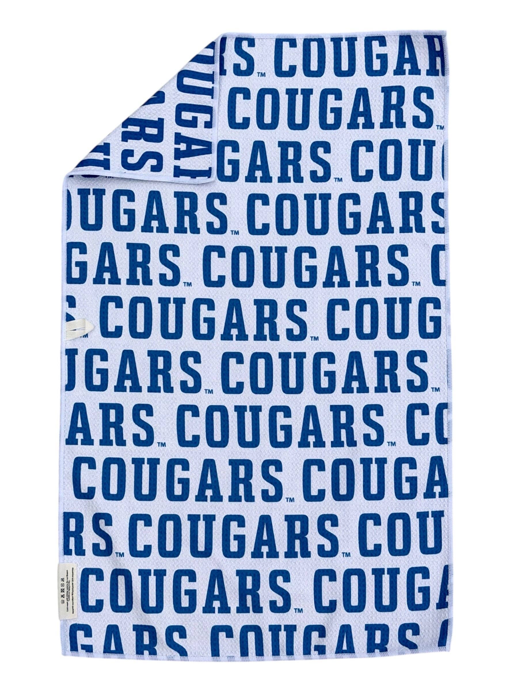 Cougars: Double-Sided Hand Towel: White/Blue / Hand Towel (17 in x 27 in)