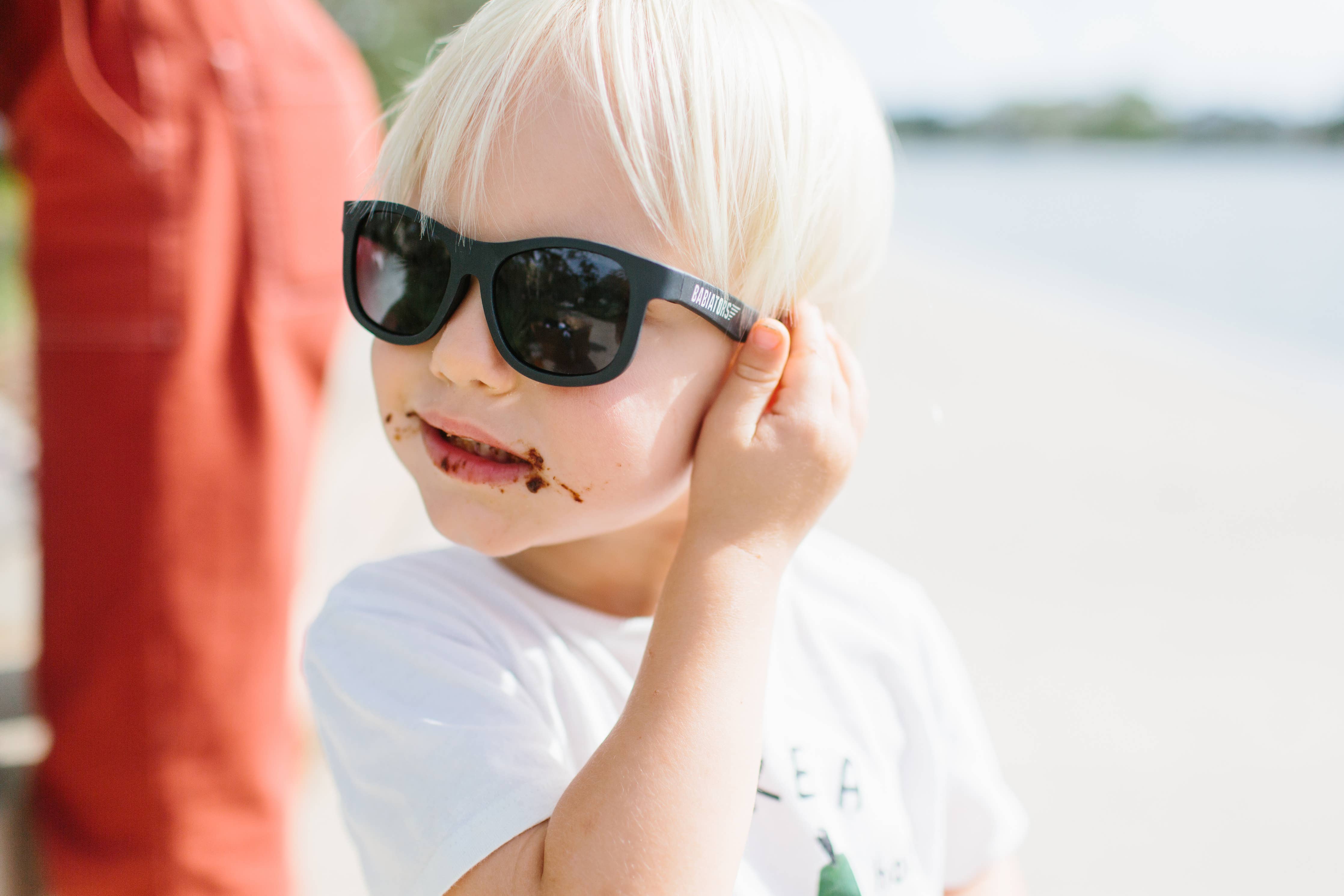 Jet Black Navigator Baby and Kids Sunglasses: Ages 0-2
