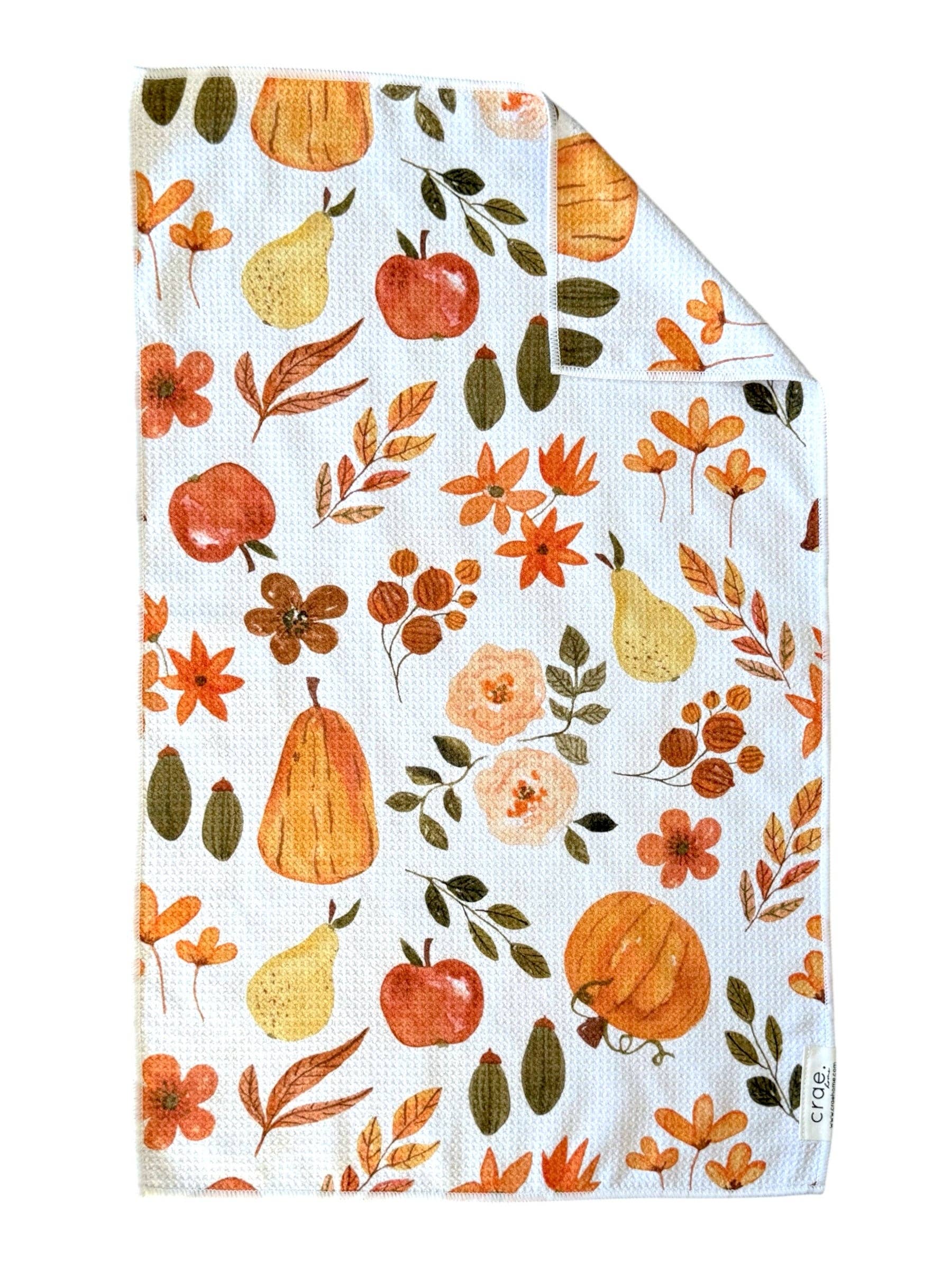 Pumpkin Spice: Double-Sided Hand Towel: White / 17x27 in / Hand Towel
