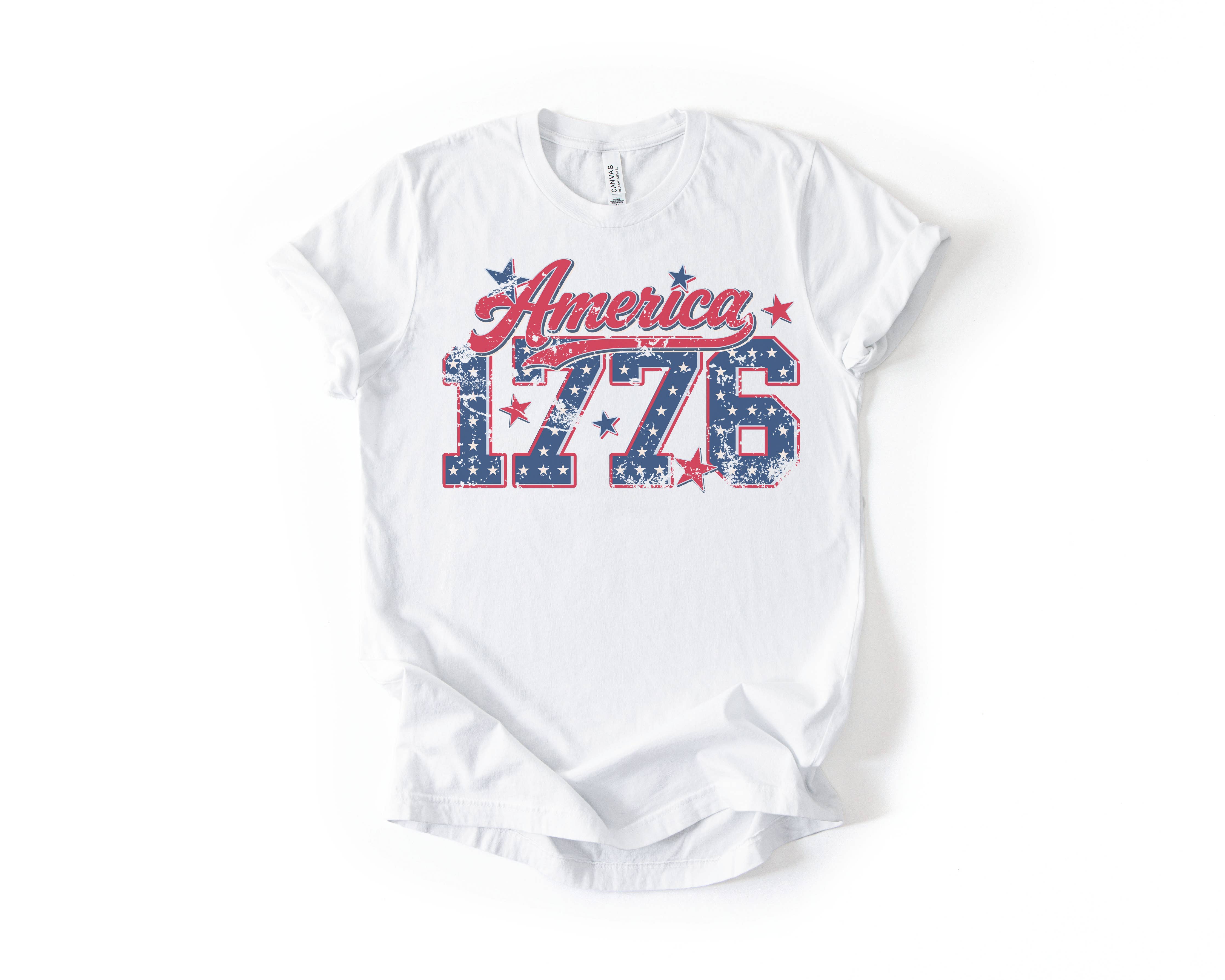 1776 America | Patriotic T Shirt | Usa Tee 4th of July : Heather Natural / Unisex-Medium