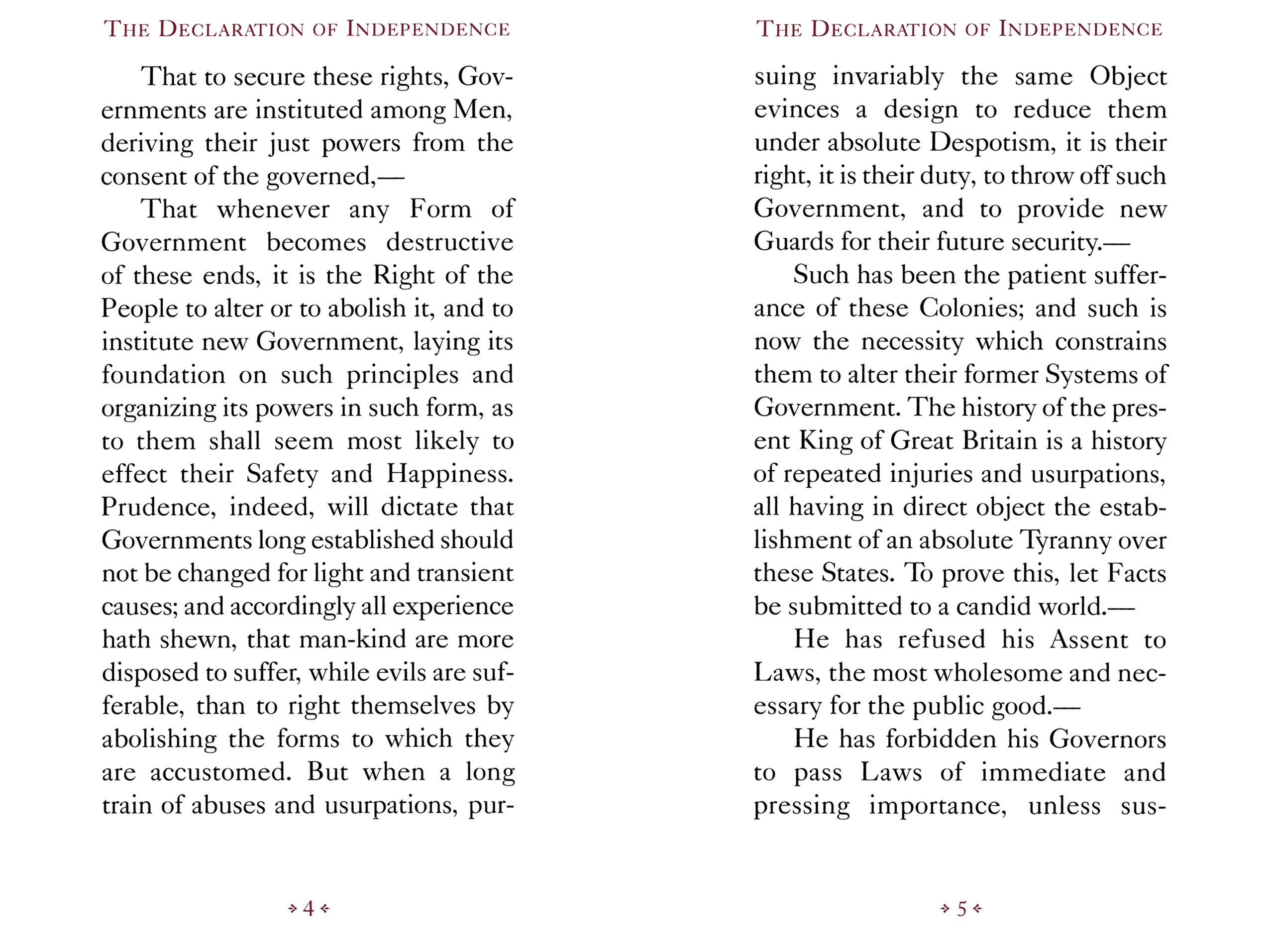 The Declaration of Independence (White Cover)