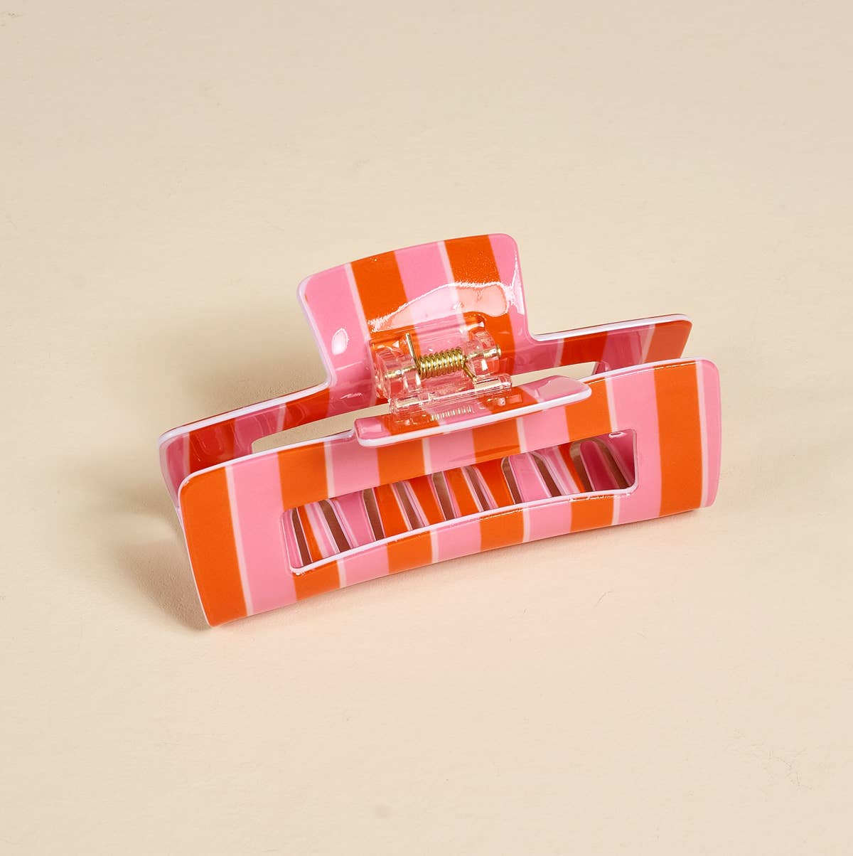 Claw Clip–Sicily Stripes Pink
