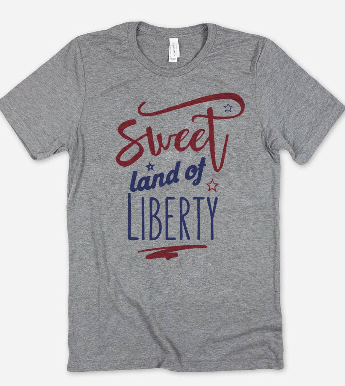 Sweet Land of Liberty -  USA Fun July 4th Patriotic T-Shirt: Prism Peach / LG