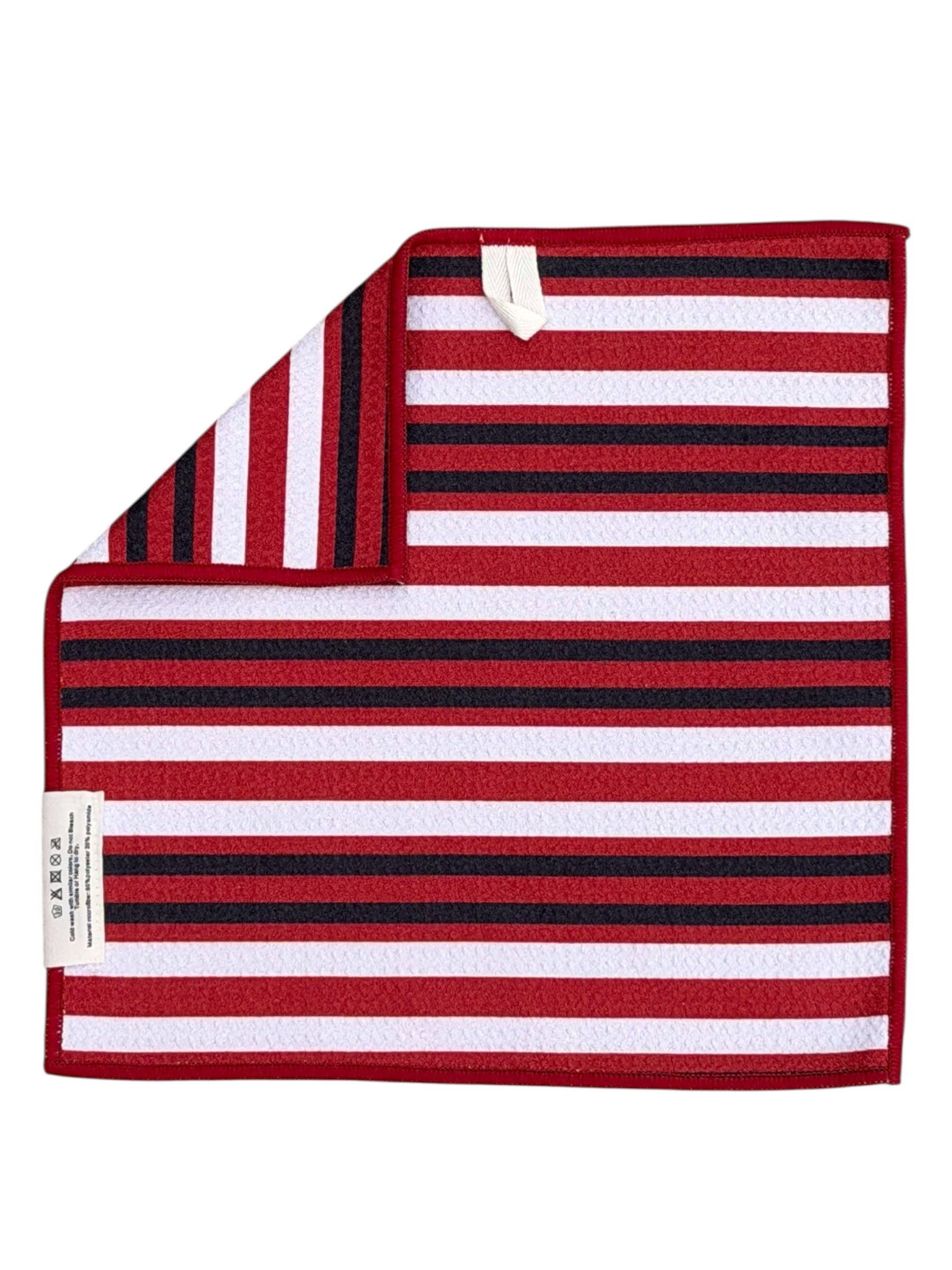 Red And True: Double-Sided Washcloth: White/Red / Washcloth (12x12 in)