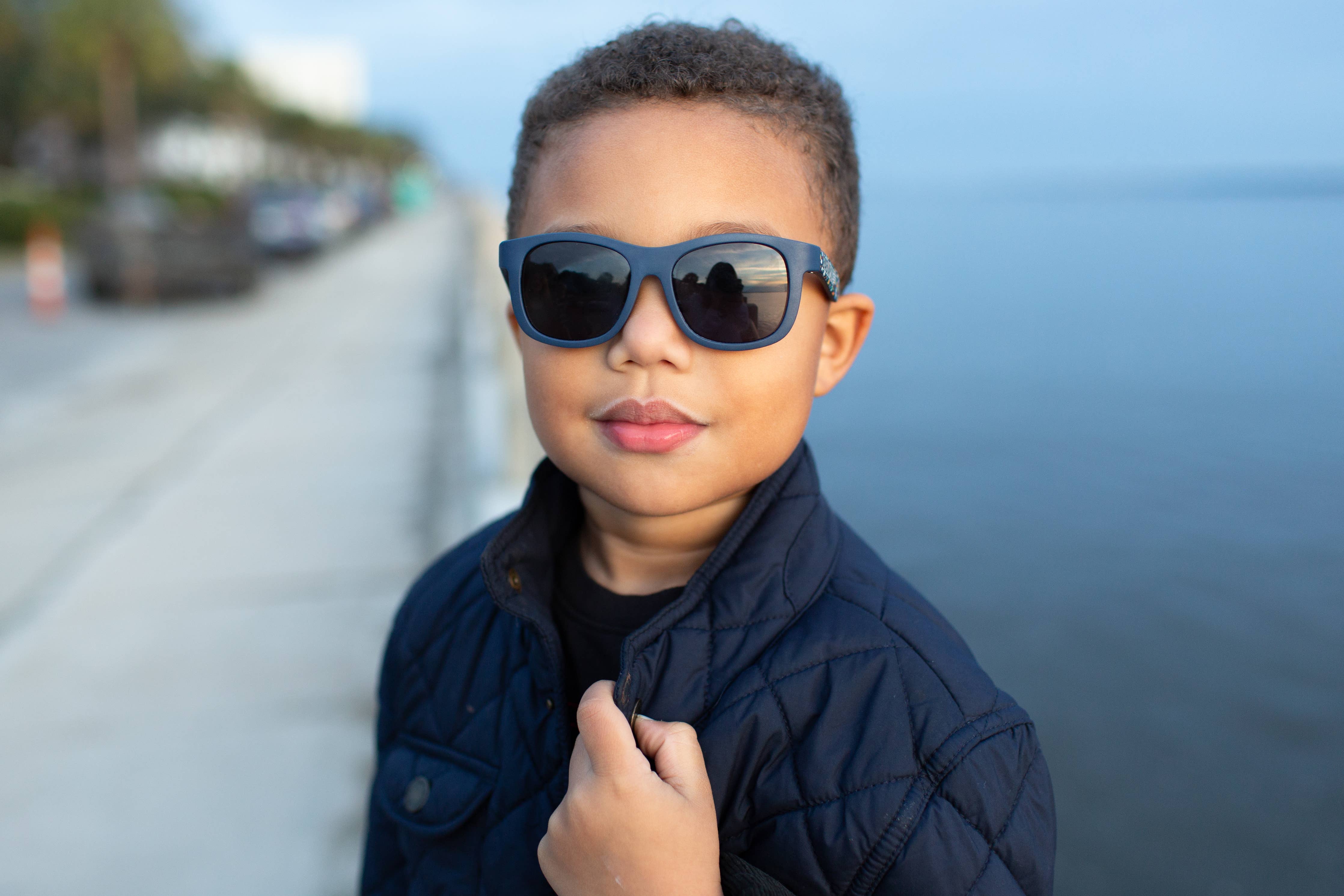 Jet Black Navigator Baby and Kids Sunglasses: Ages 6+