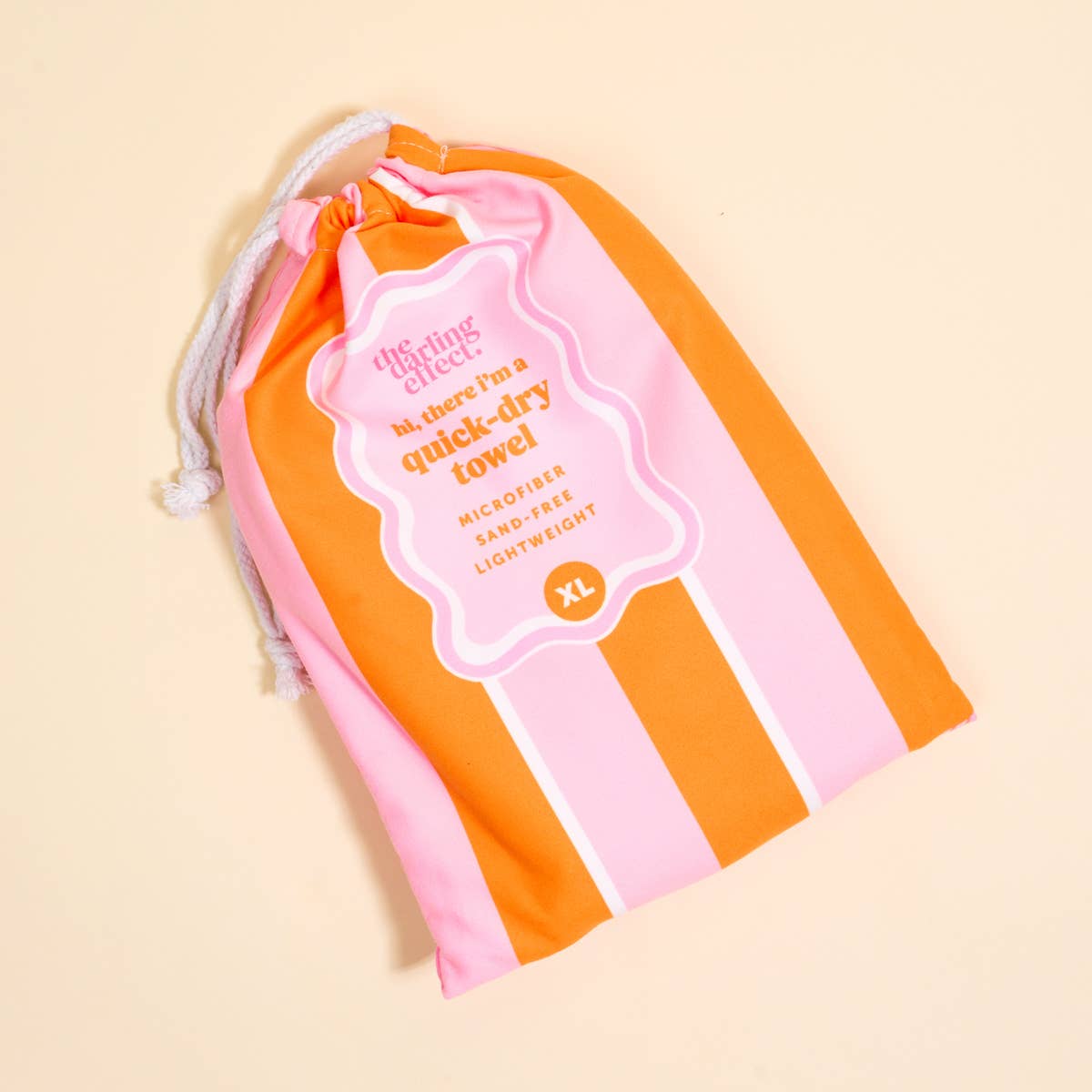 XL Quick-Dry Beach Towel–Sicily Stripes Pink