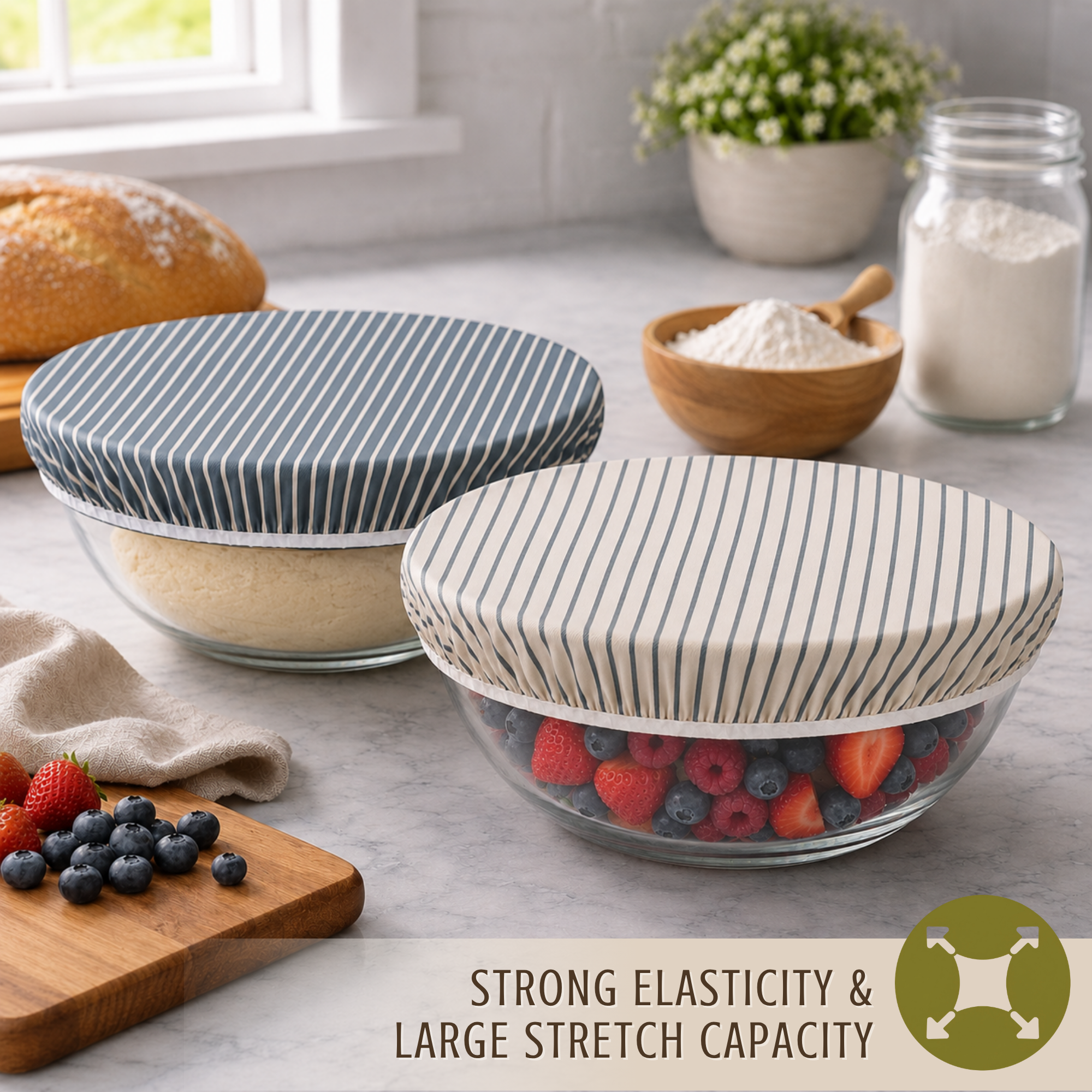 12" Reusable Beeswax Bowl Covers for Bread Proofing (XL)
