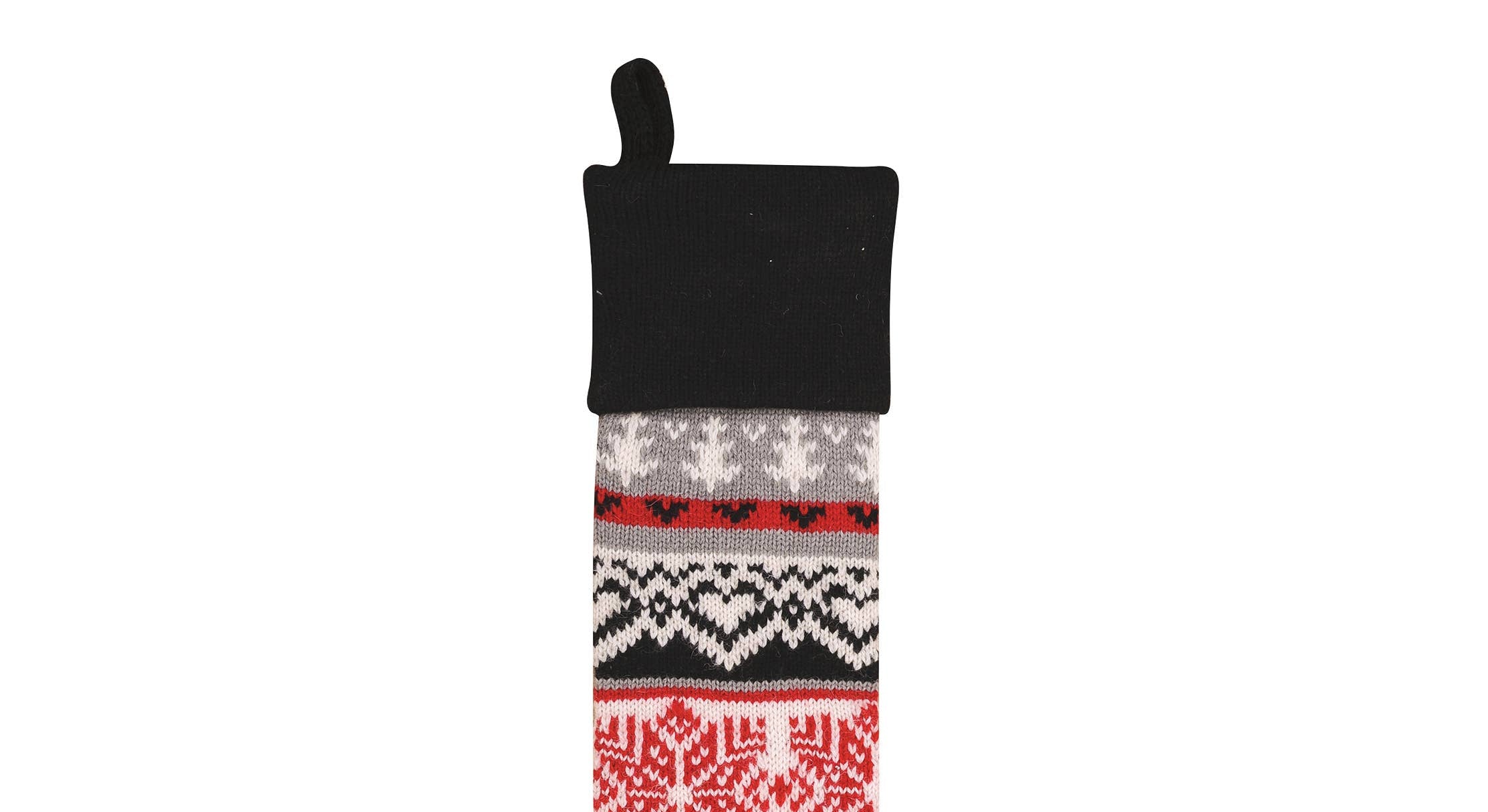 Christmas Winter Gray Knit Stocking