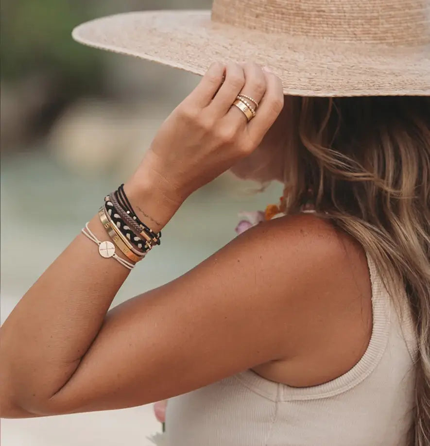 "Focus" Gold Arrow Charm Hair Tie Bracelets: Large