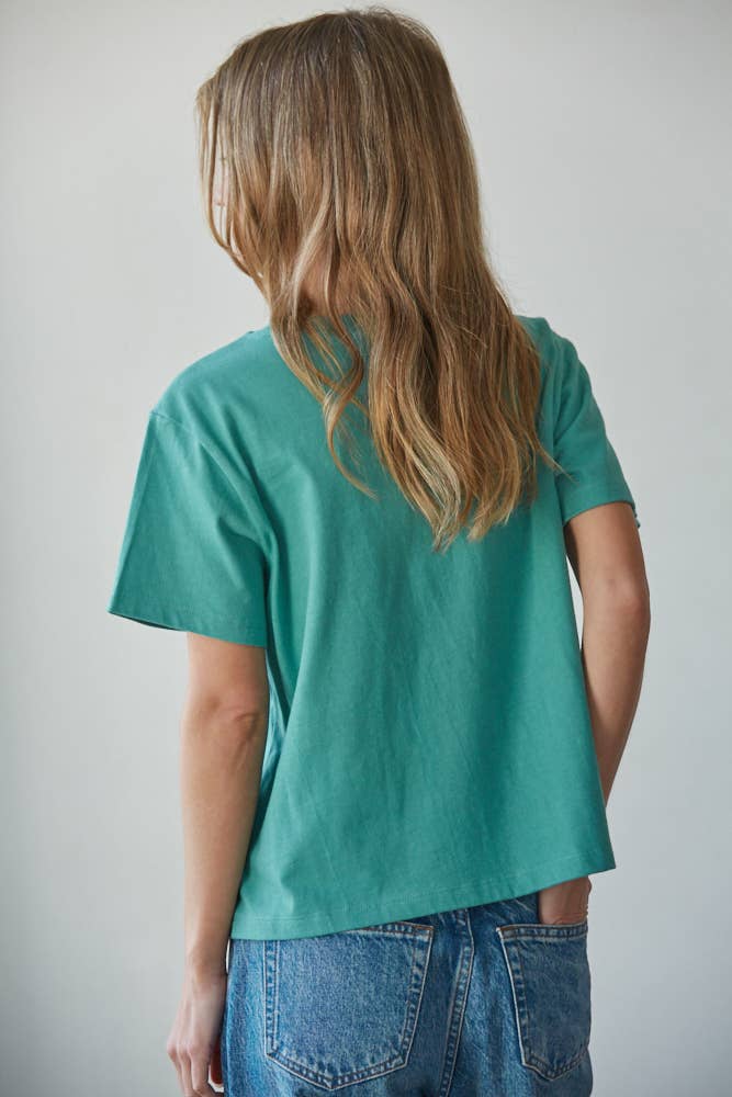 L8788 | Knit Cotton Crew Neck Short Sleeve T-shirt Top: White / L