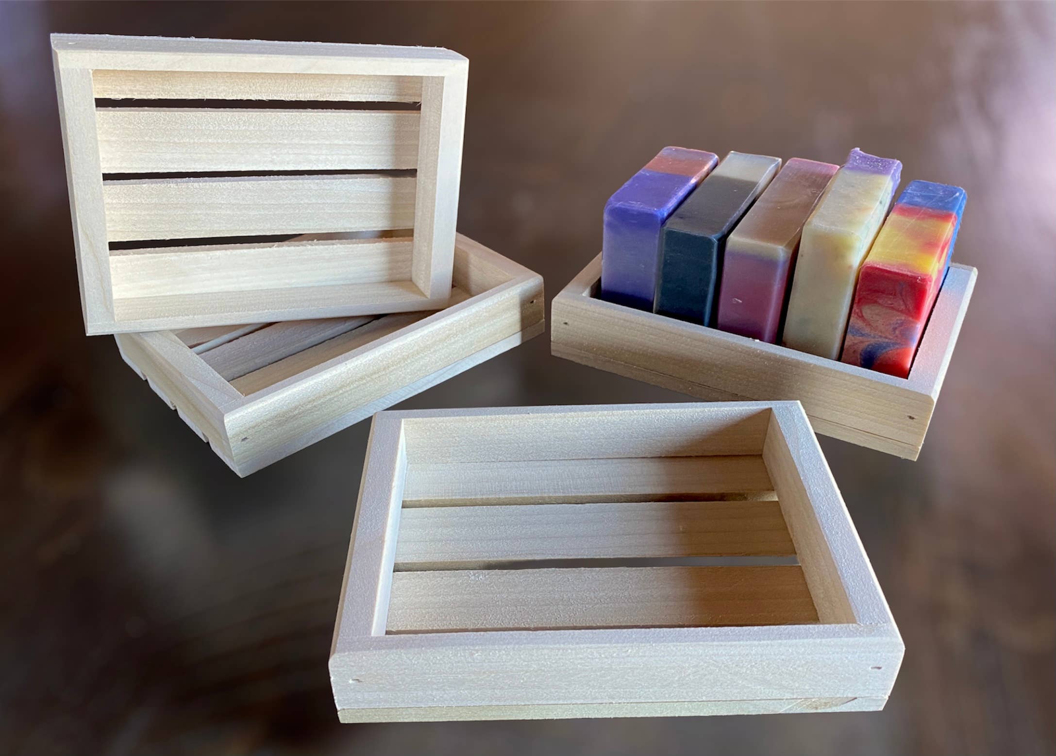 12 ct. natural wood gift tray for small gift sets: Red alder