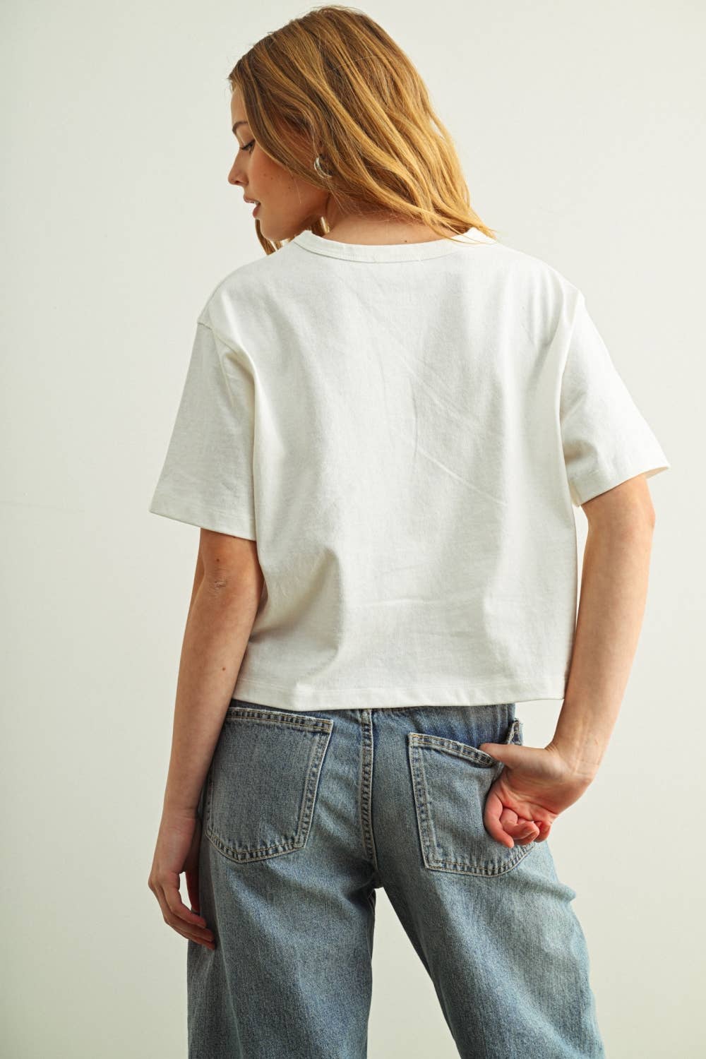 ET6399   SHORT SLEEVE LINEN KNITTED TOP: WHITE / M