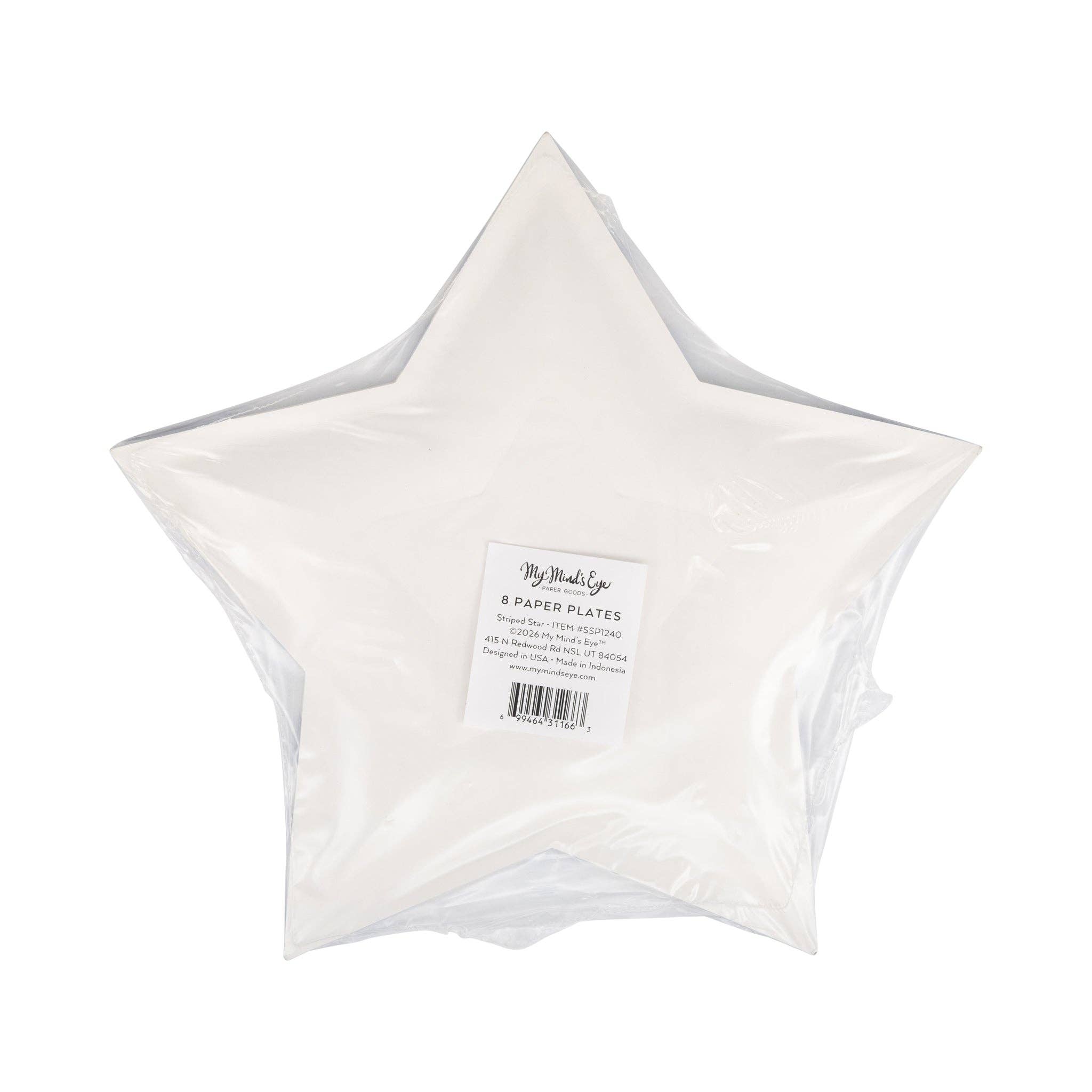 SSP1240 - Striped Star Paper Plate - 9.5"