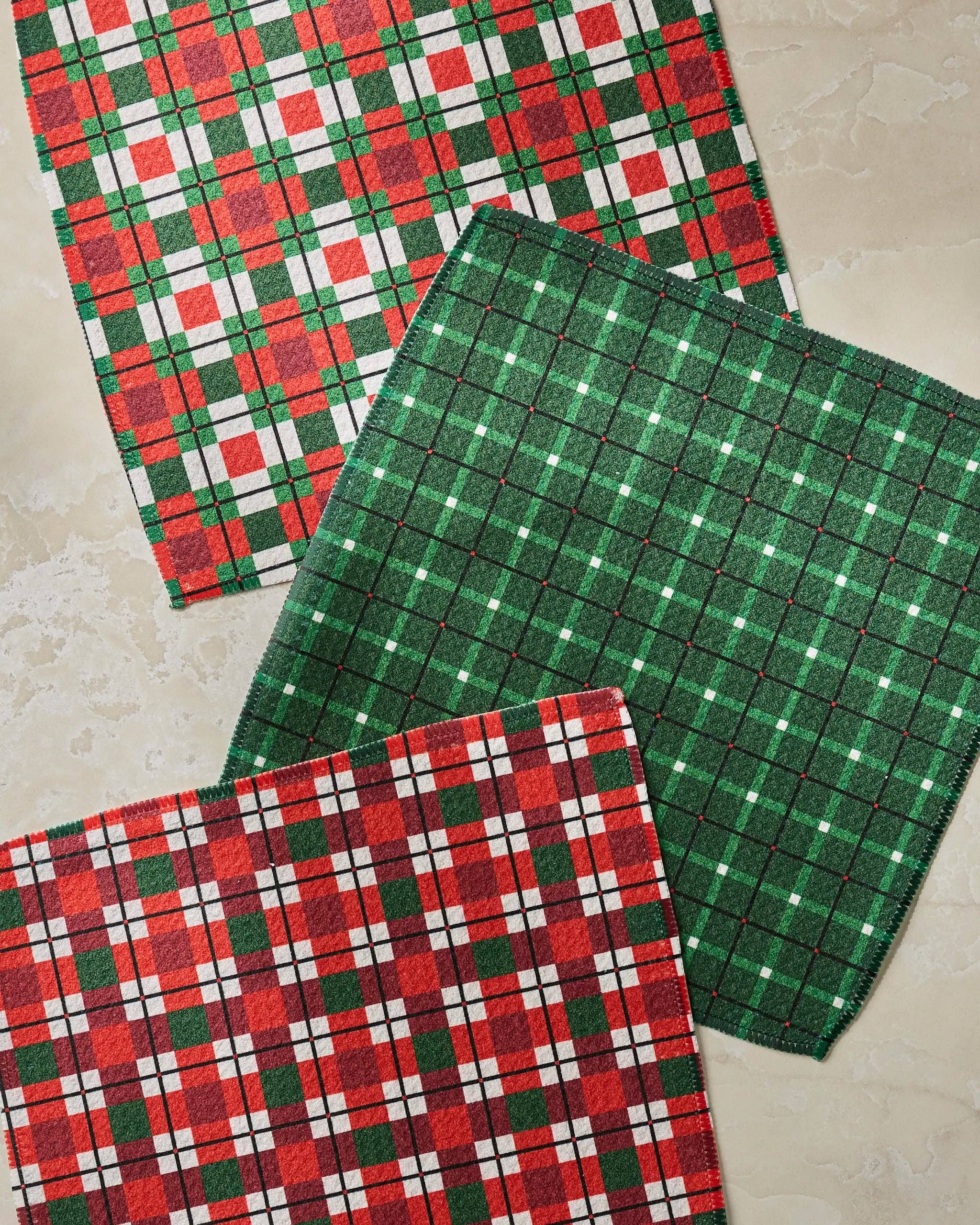 Noel Plaid Dishcloth Set