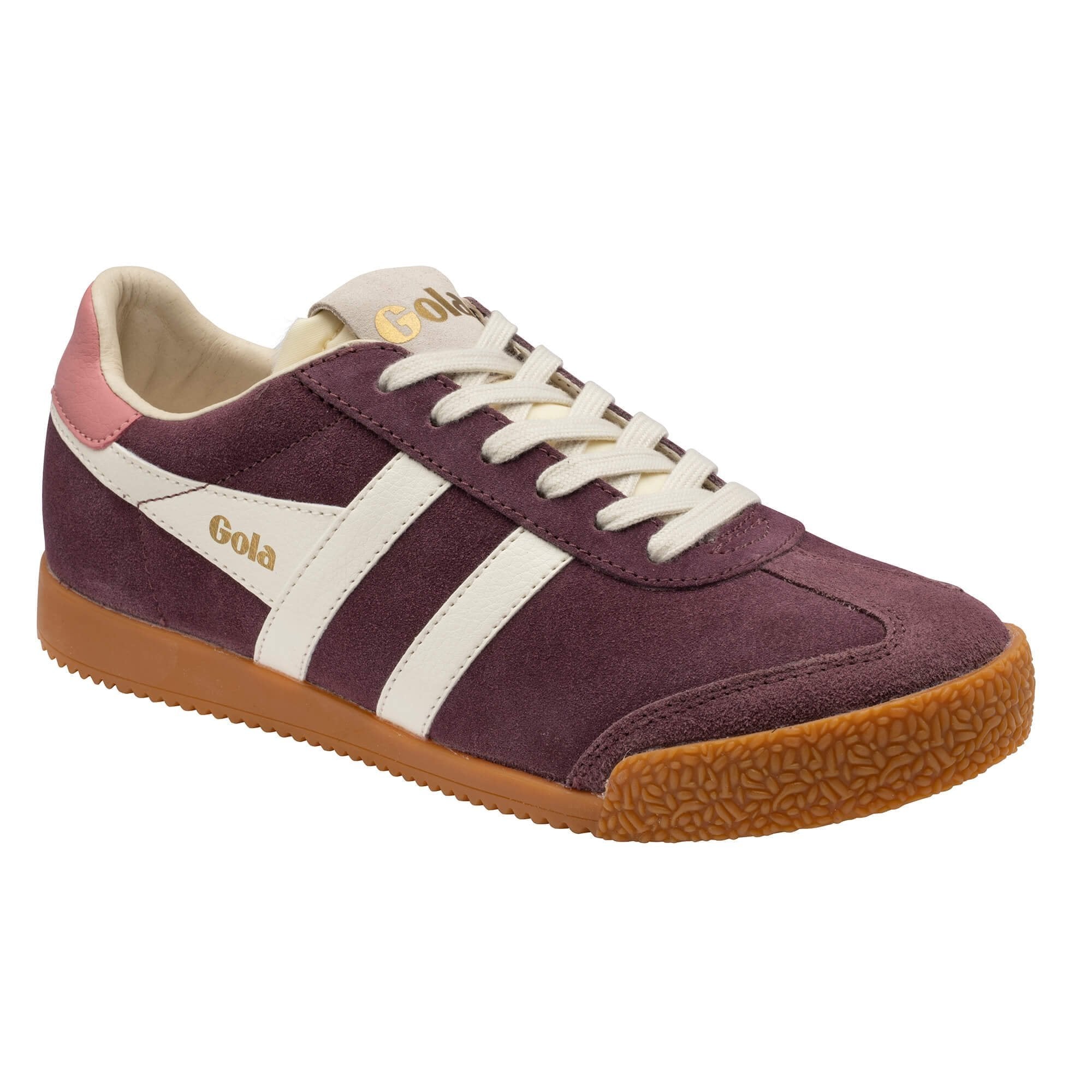 Gola Elan trainer in Windsor Wine/Off White/Coral Pink