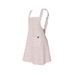 an Image of a light pink gingham linen-cotton blend apron on a white background. 