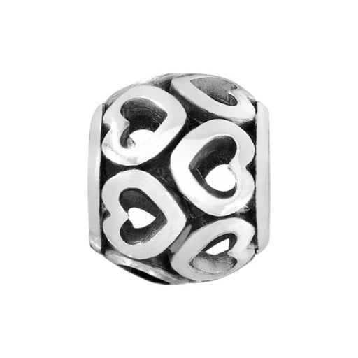 Silver Open Heart Bead
