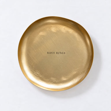 Gold Accent Signature Candle Round Plate — Rosy Rings