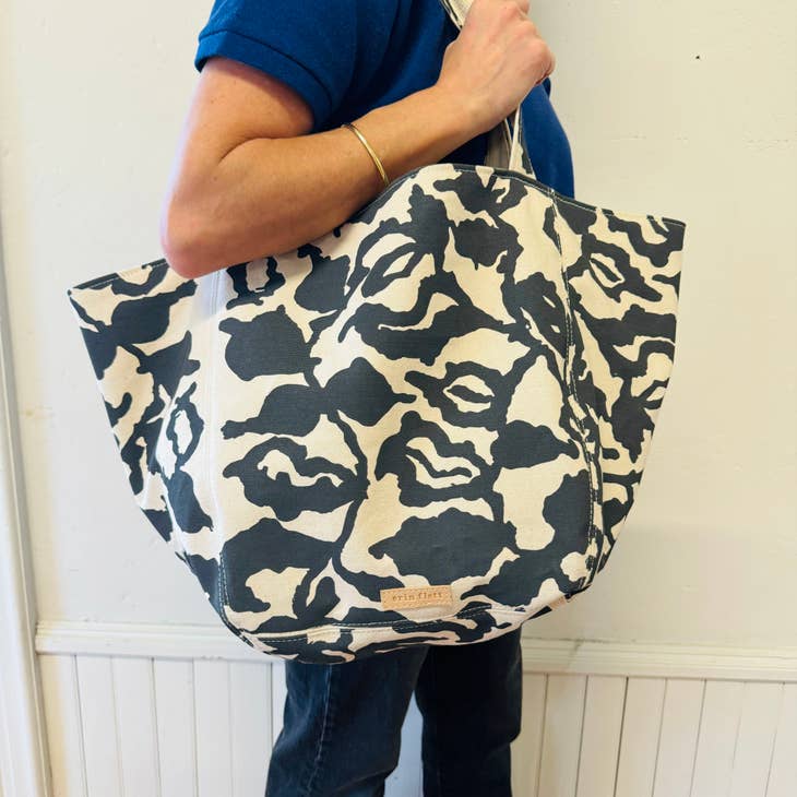 Black Vine Anita Boho Canvas Tote Bag