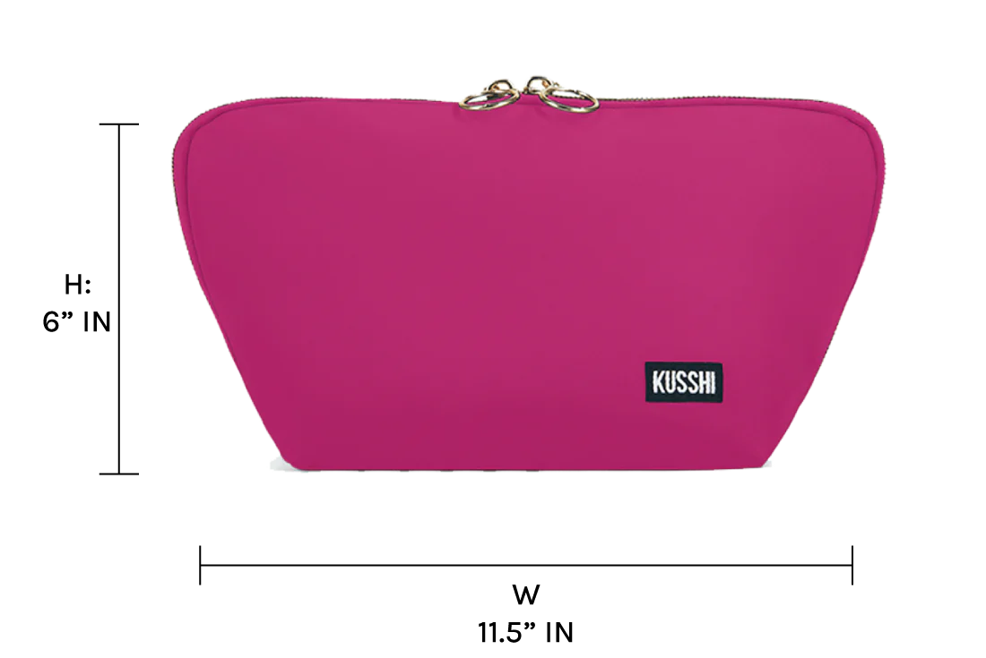 Signature Blush Pink Leather Makeup Bag