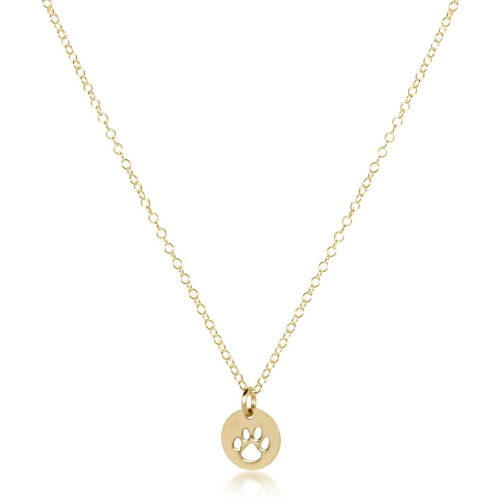 Gold Paw Print 16" Necklace