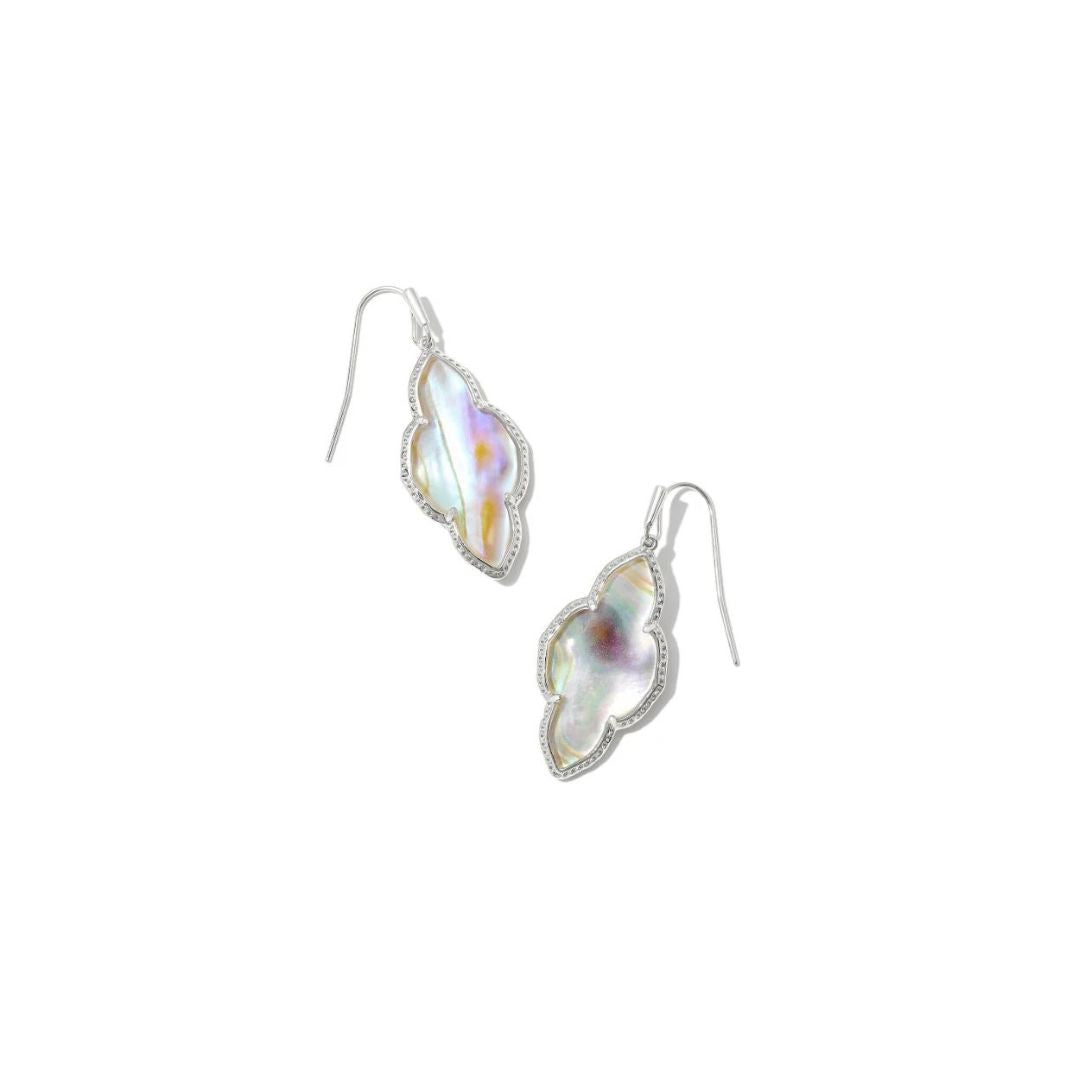 Abbie Silver Drop Earrings in Iridescent Abalone