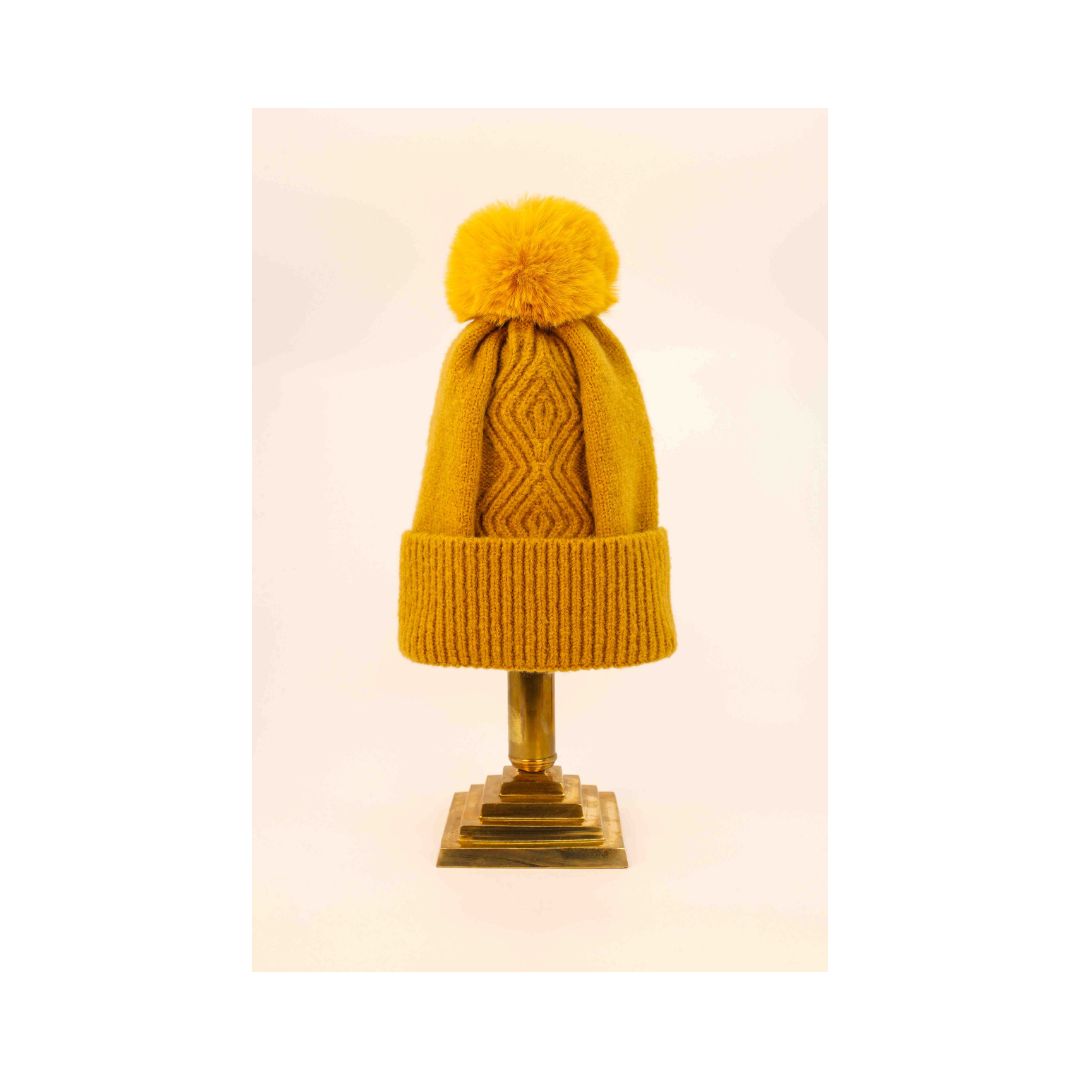 Mustard Ingrid Bobble Hat
