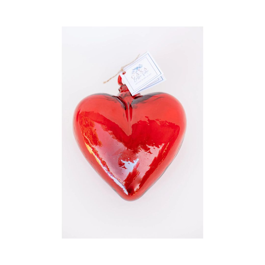 Small Blown Glass Heart - Red